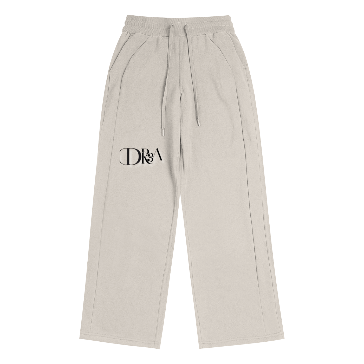 Black DR3A Sweatpants, urban streetwear design by Andrea Fields